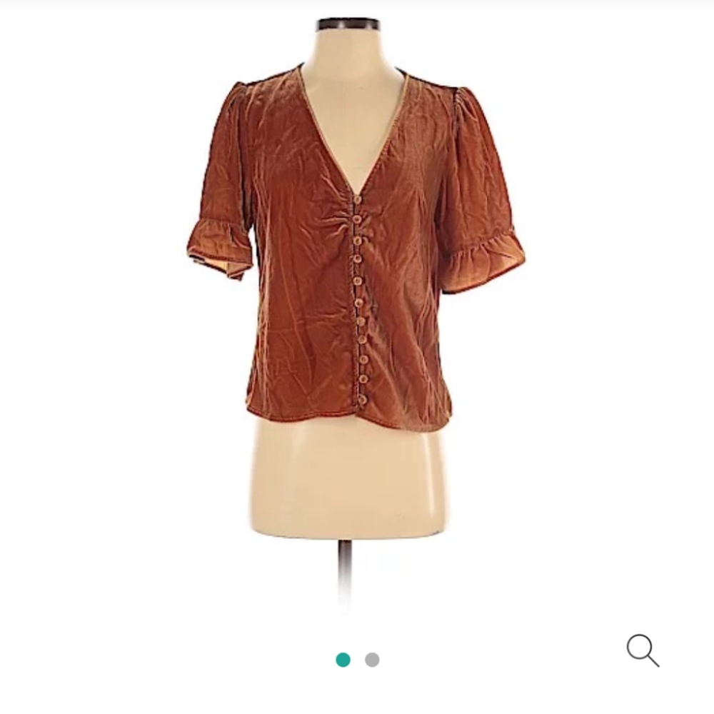 Velvet burnt orange blouse